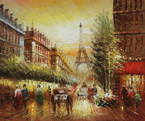 Eiffel Tower Hand Painted Oil Painting / Canvas Wall Art UK HD07341