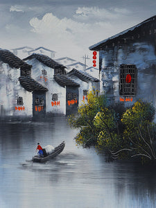 Town Hand Painted Oil Painting / Canvas Wall Art UK HD07348