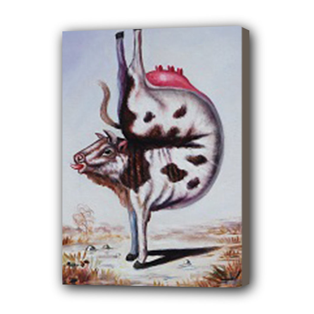 Bull Hand Painted Oil Painting / Canvas Wall Art UK HD07353