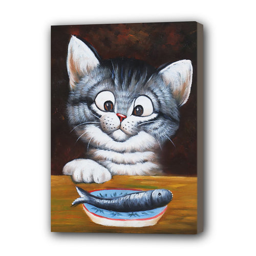 Cat Hand Painted Oil Painting / Canvas Wall Art UK HD07367