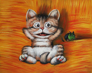 Cat Hand Painted Oil Painting / Canvas Wall Art UK HD07369