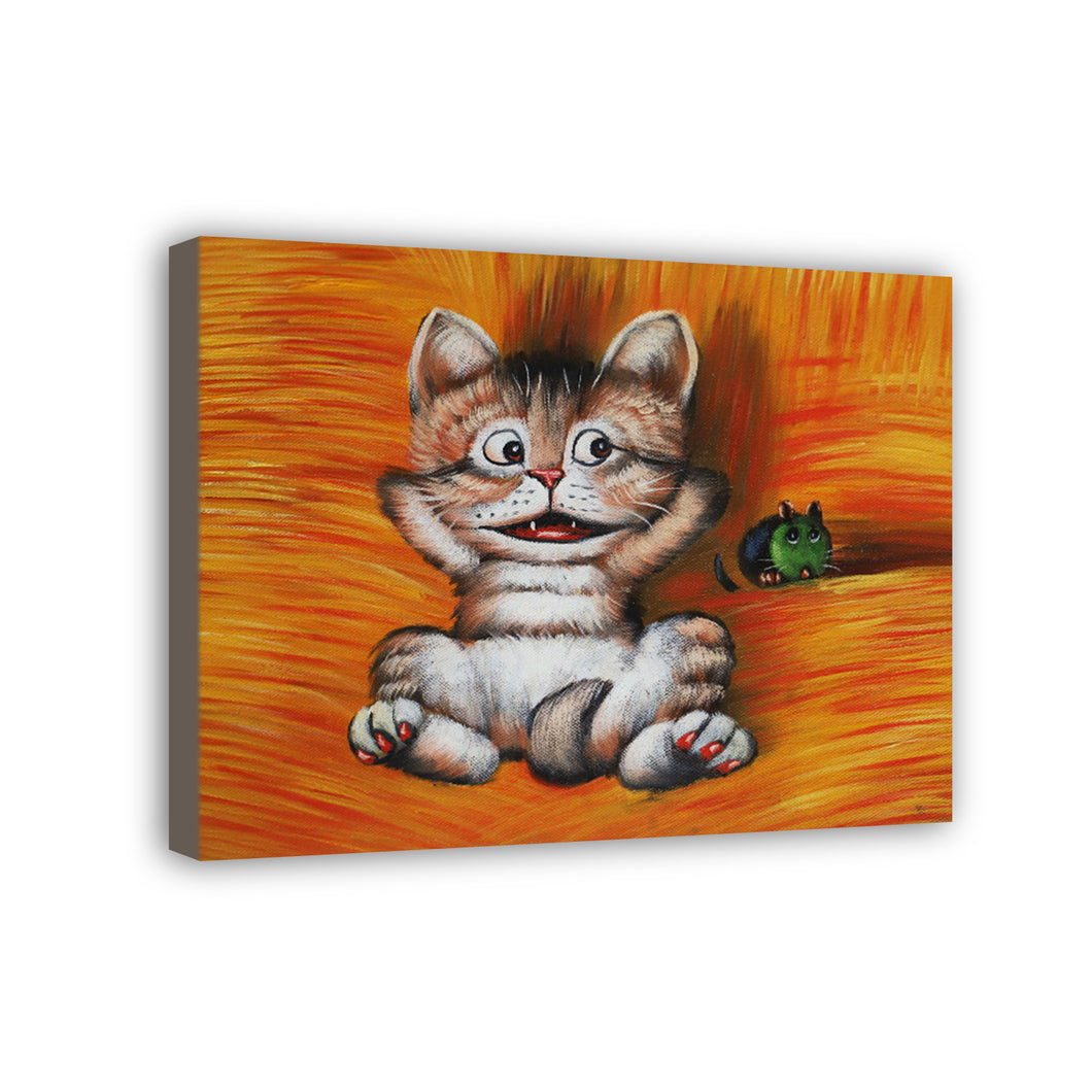 Cat Hand Painted Oil Painting / Canvas Wall Art HD07369