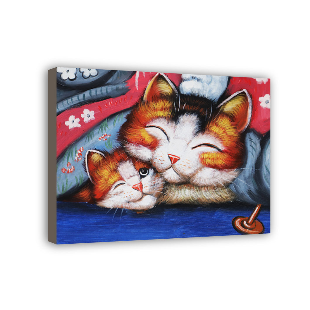 Cat Hand Painted Oil Painting / Canvas Wall Art HD07371