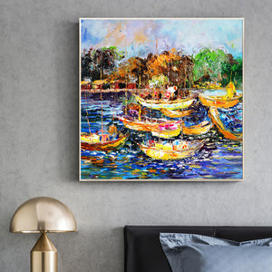 New Boat Hand Painted Oil Painting / Canvas Wall Art HD07383