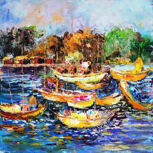 New Boat Hand Painted Oil Painting / Canvas Wall Art HD07383