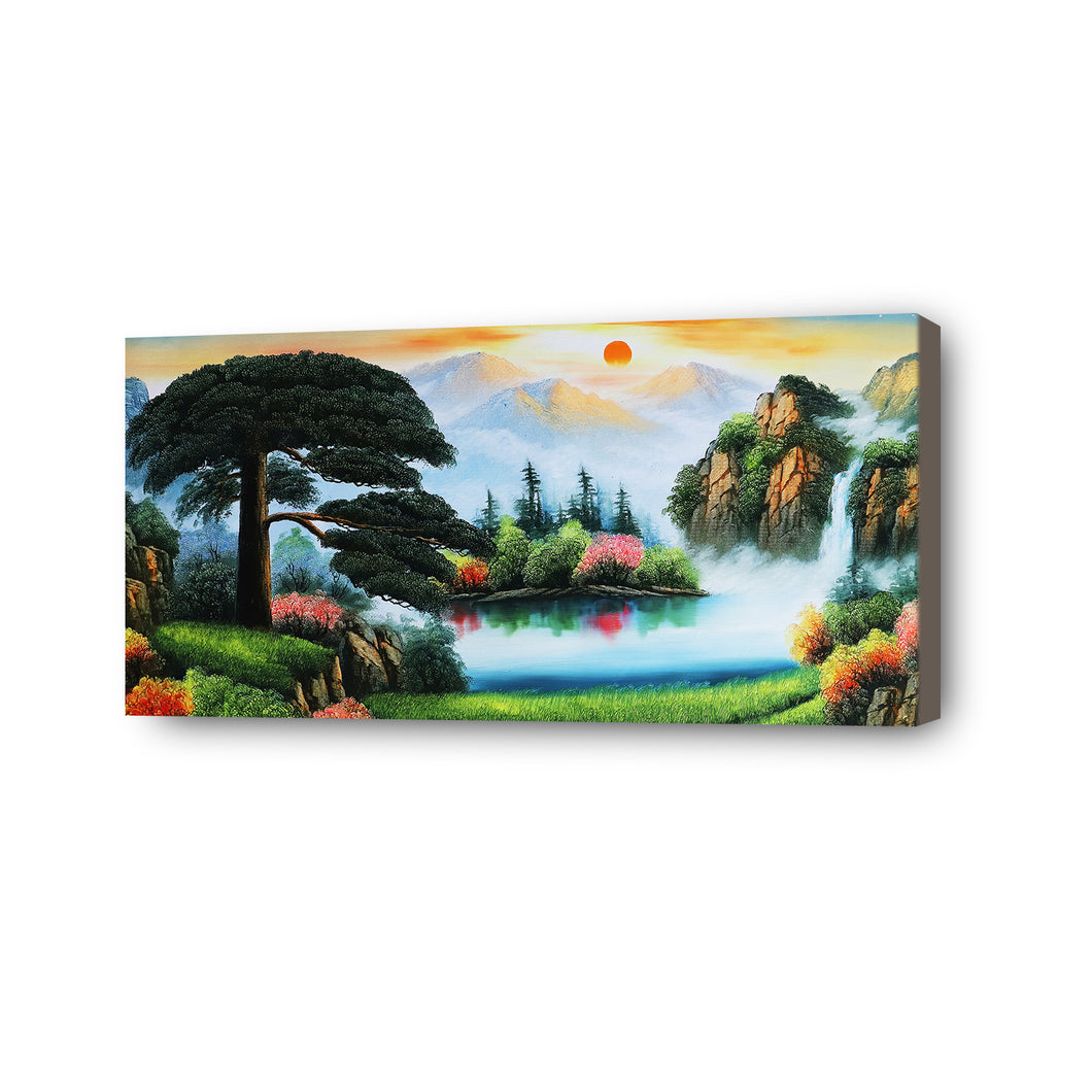 Waterfall Hand Painted Oil Painting / Canvas Wall Art HD07391