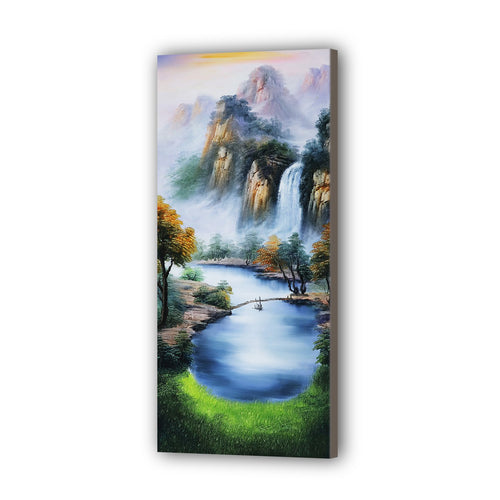 Waterfall Hand Painted Oil Painting / Canvas Wall Art UK HD07393
