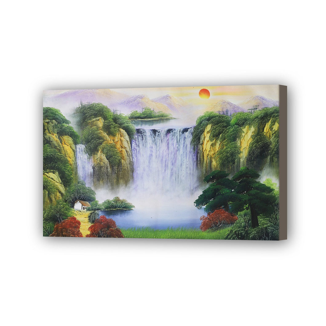 Waterfall Hand Painted Oil Painting / Canvas Wall Art UK HD07395