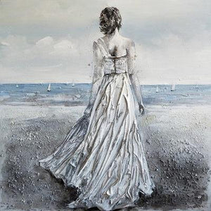 Woman Hand Painted Oil Painting / Canvas Wall Art UK HD07443