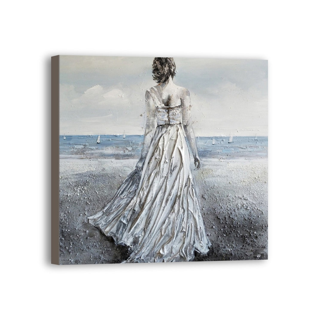 Woman Hand Painted Oil Painting / Canvas Wall Art UK HD07443