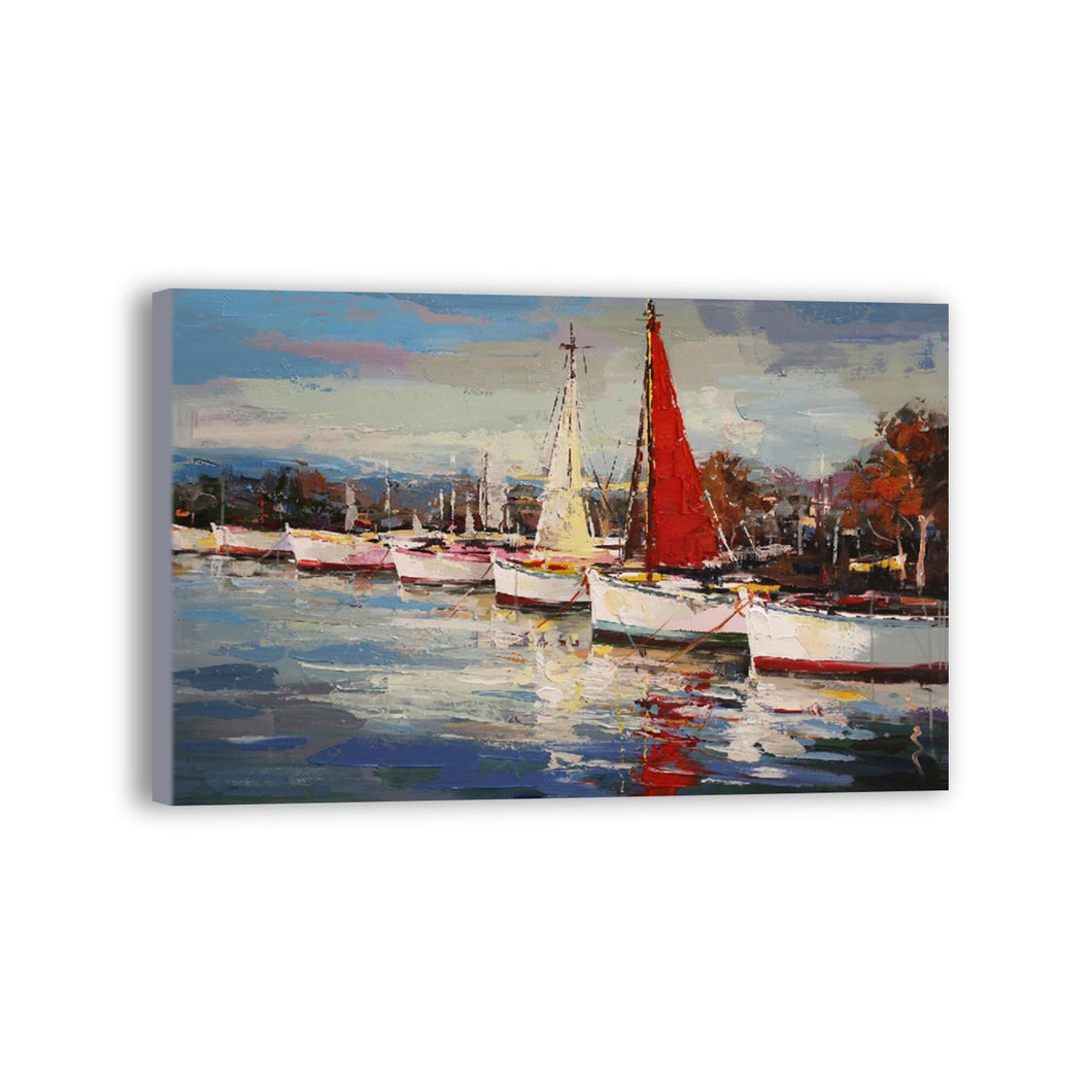 Boat Hand Painted Oil Painting / Canvas Wall Art UK HD07464