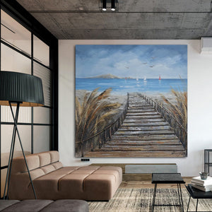 Beach Hand Painted Oil Painting / Canvas Wall Art HD07473