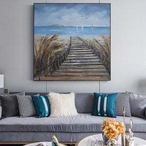 Beach Hand Painted Oil Painting / Canvas Wall Art HD07473