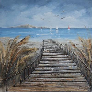 Beach Hand Painted Oil Painting / Canvas Wall Art UK HD07473