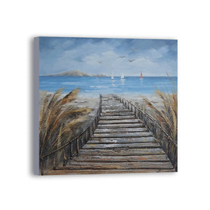 Beach Hand Painted Oil Painting / Canvas Wall Art UK HD07473