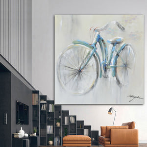 Bicycle Hand Painted Oil Painting / Canvas Wall Art HD07485