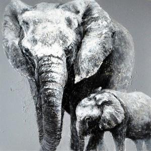 Elephant Hand Painted Oil Painting / Canvas Wall Art UK HD07496