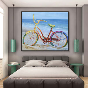 Bicycle Hand Painted Oil Painting / Canvas Wall Art HD07524