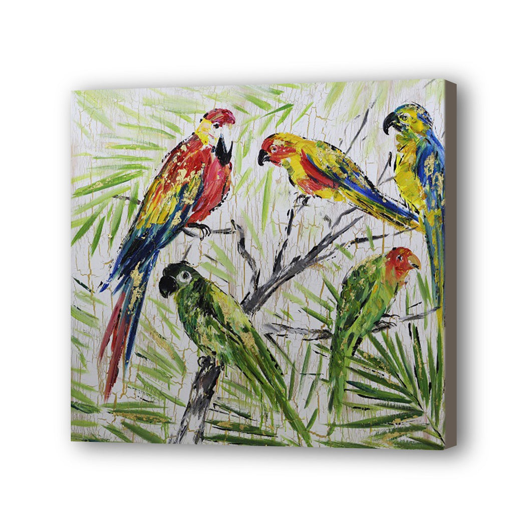 Parrot Hand Painted Oil Painting / Canvas Wall Art UK HD07727