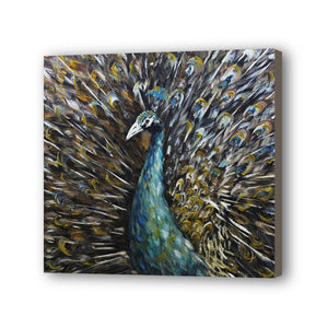 Peacock Hand Painted Oil Painting / Canvas Wall Art UK HD07728