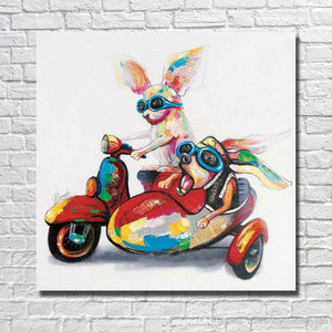 Rabbit Hand Painted Oil Painting / Canvas Wall Art UK HD07811