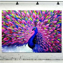 Load image into Gallery viewer, Peacock Hand Painted Oil Painting / Canvas Wall Art UK HD07816
