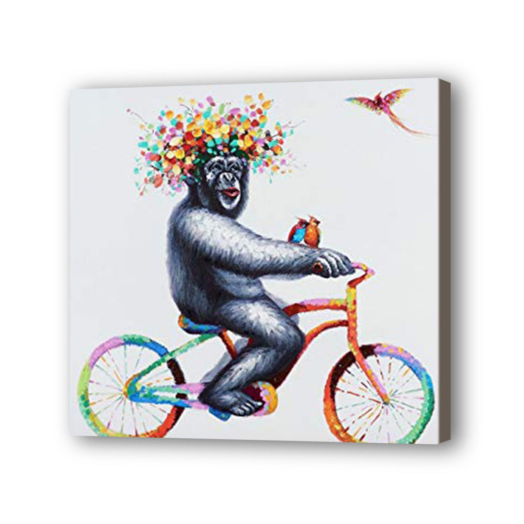 Monkey Hand Painted Oil Painting / Canvas Wall Art UK HD07850