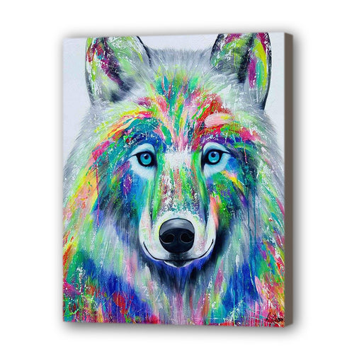 Wolf Hand Painted Oil Painting / Canvas Wall Art UK HD08102