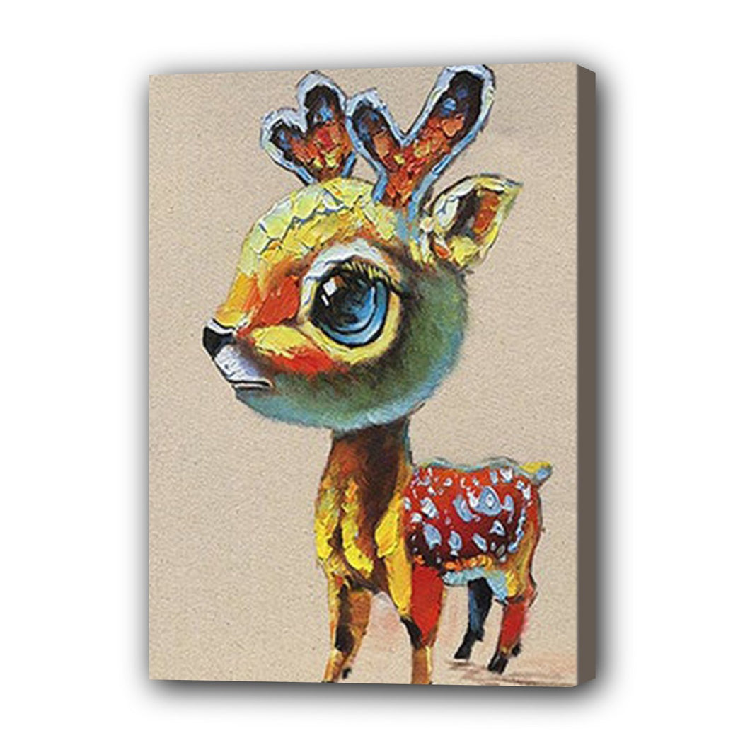 Deer Hand Painted Oil Painting / Canvas Wall Art UK HD08117