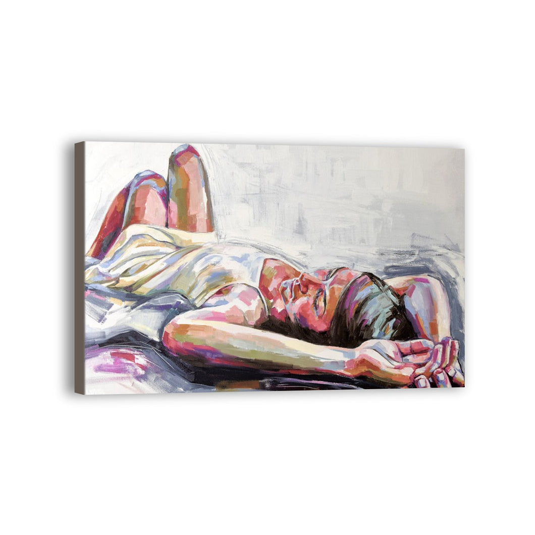 Woman Hand Painted Oil Painting / Canvas Wall Art UK HD08125