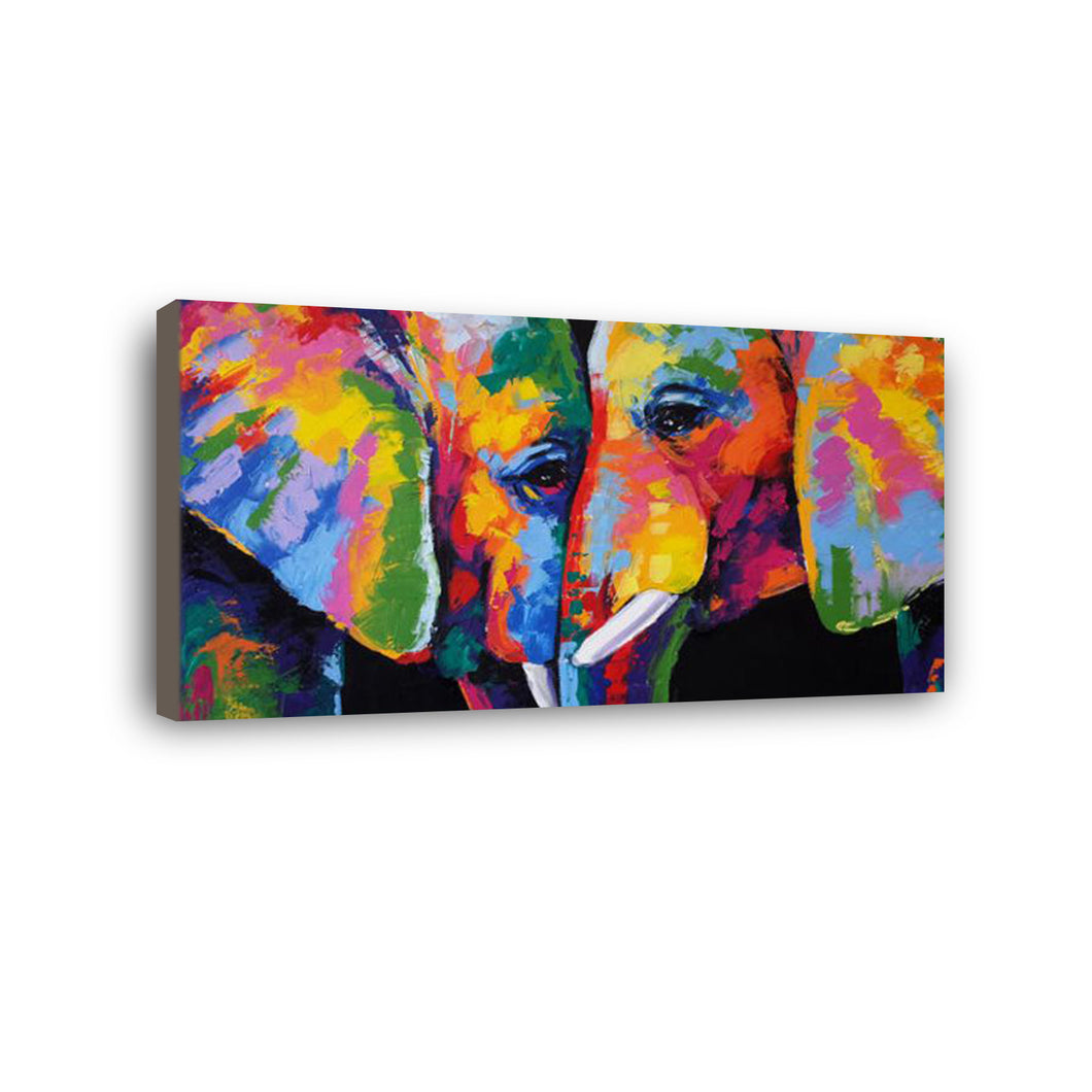 Elephant Hand Painted Oil Painting / Canvas Wall Art HD08139