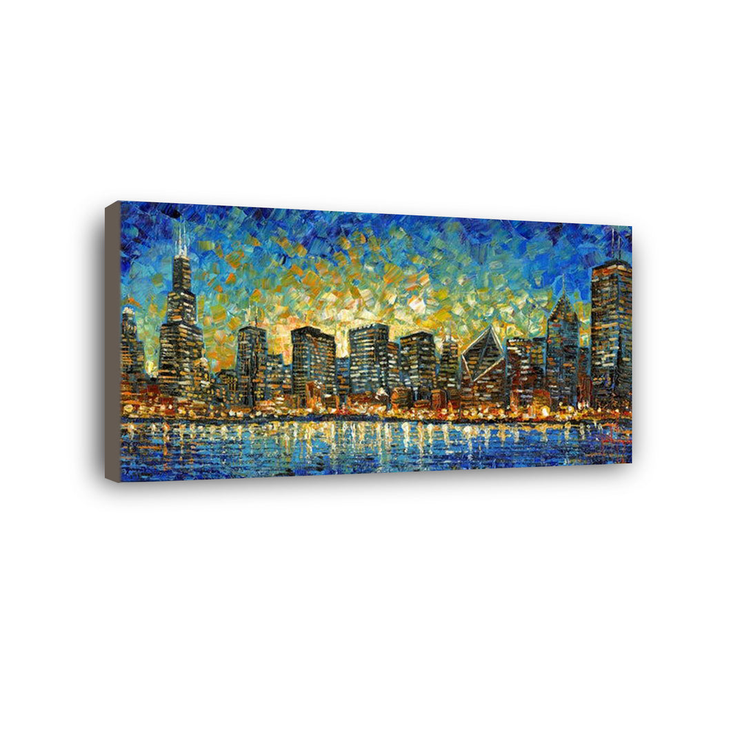 City Hand Painted Oil Painting / Canvas Wall Art HD08163