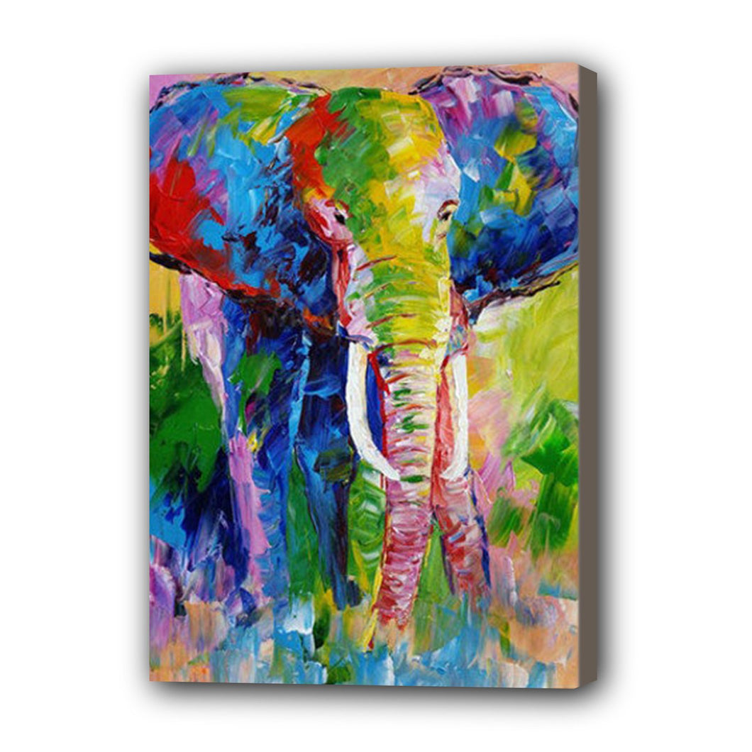 Elephant Hand Painted Oil Painting / Canvas Wall Art UK HD08190