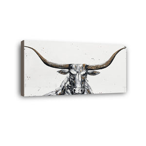 Bull Hand Painted Oil Painting / Canvas Wall Art HD08215