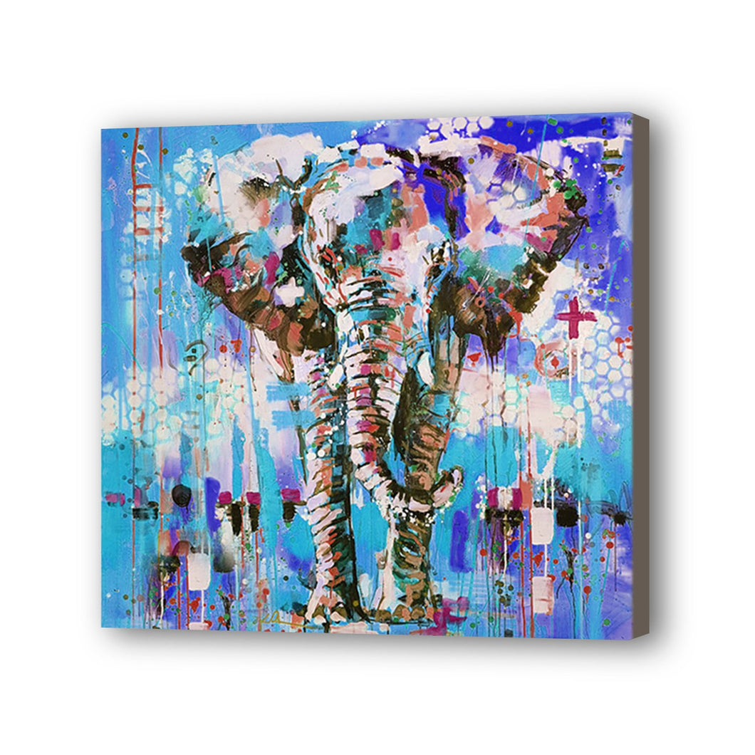 Elephant Hand Painted Oil Painting / Canvas Wall Art UK HD08306