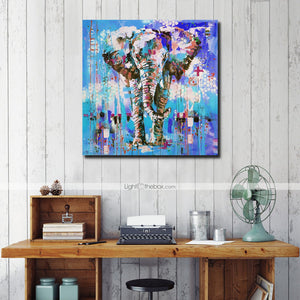 Elephant Hand Painted Oil Painting / Canvas Wall Art UK HD08306