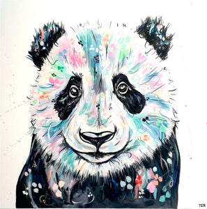 Panda Hand Painted Oil Painting / Canvas Wall Art UK HD08389