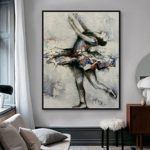 Ballet Dancer Hand Painted Oil Painting / Canvas Wall Art HD08400