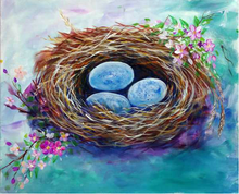 Load image into Gallery viewer, Bird Nest Hand Painted Oil Painting / Canvas Wall Art UK HD08408
