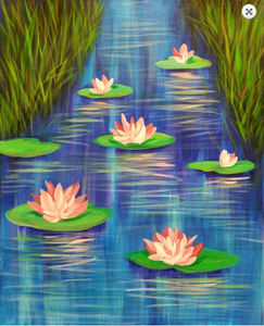 Lotus Hand Painted Oil Painting / Canvas Wall Art UK HD08419