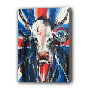 Bull Hand Painted Oil Painting / Canvas Wall Art UK HD08443
