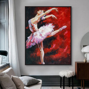 Ballet Dancer Hand Painted Oil Painting / Canvas Wall Art HD08462