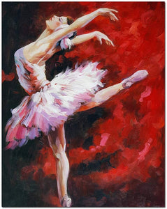 Ballet Dancer Hand Painted Oil Painting / Canvas Wall Art UK HD08462