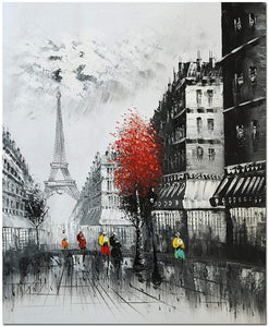 Eiffel Tower Hand Painted Oil Painting / Canvas Wall Art UK HD08468