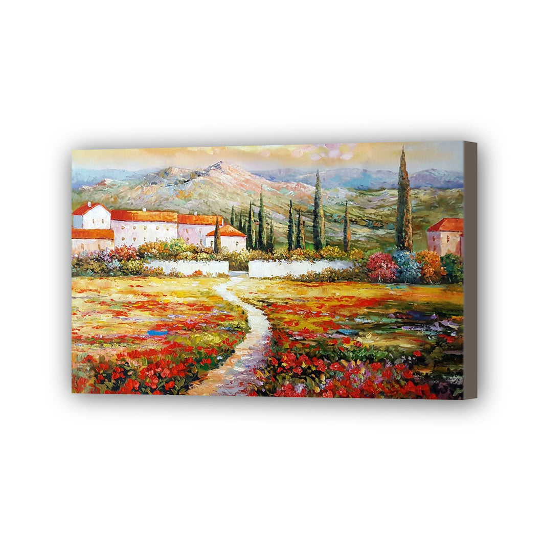 Village Hand Painted Oil Painting / Canvas Wall Art UK HD08485