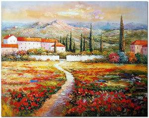 Village Hand Painted Oil Painting / Canvas Wall Art UK HD08485