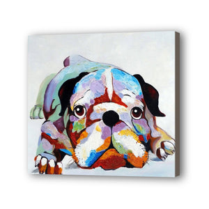 Dog Hand Painted Oil Painting / Canvas Wall Art UK HD08508