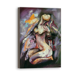 Woman Hand Painted Oil Painting / Canvas Wall Art UK HD08514