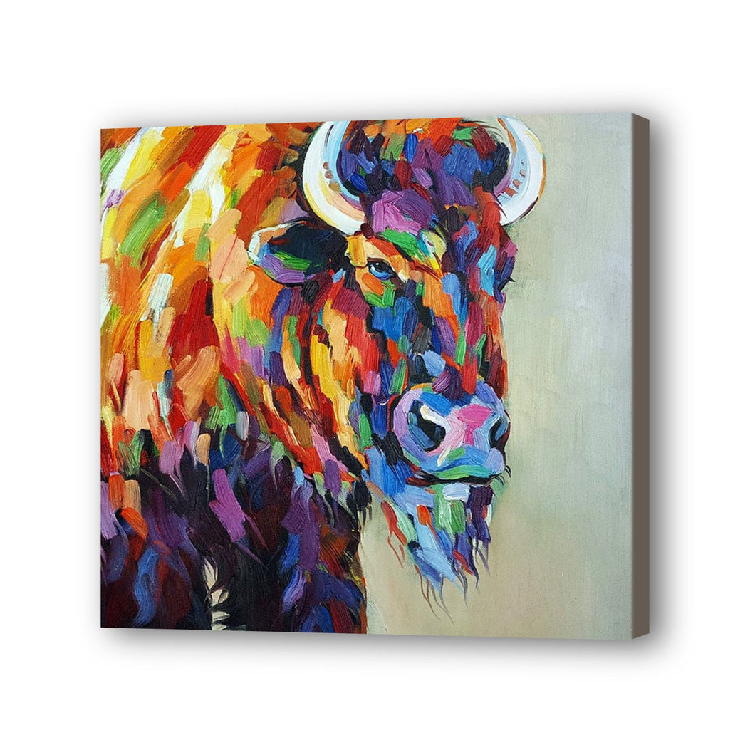 Bull Hand Painted Oil Painting / Canvas Wall Art UK HD08521