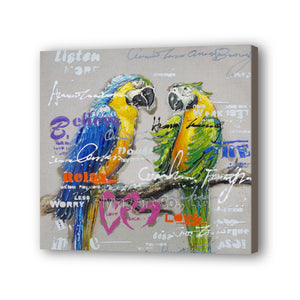 Parrot Hand Painted Oil Painting / Canvas Wall Art UK HD08523
